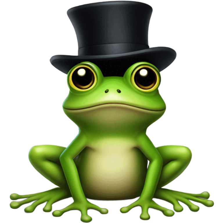 Frog wearing a top hat emoji