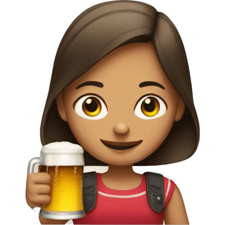 Girl with beer emoji