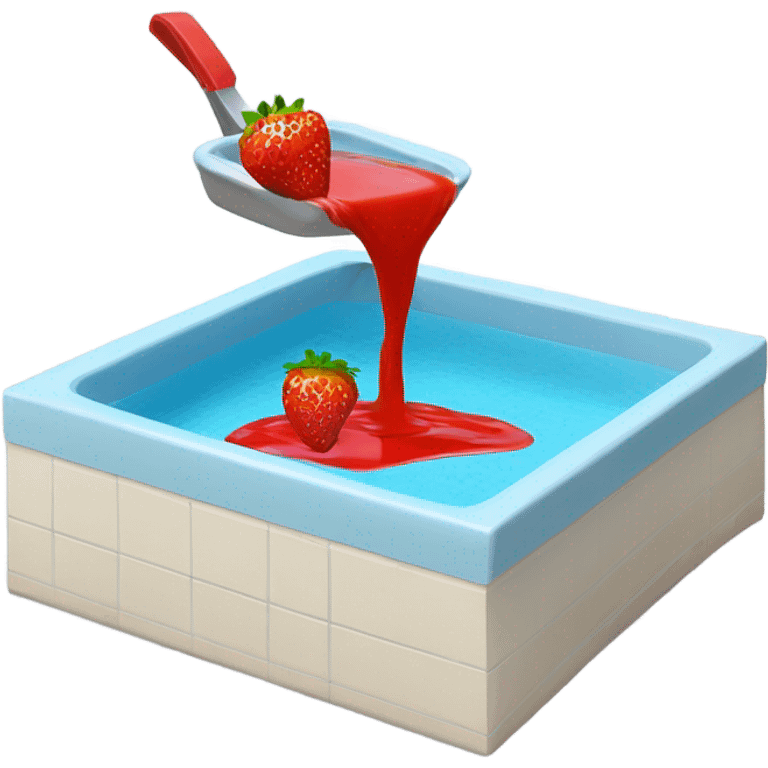 A swimming pool of strawberry sauce emoji