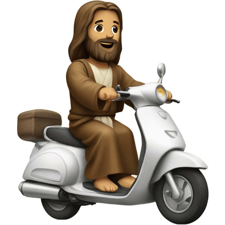 Jesus on scooter emoji