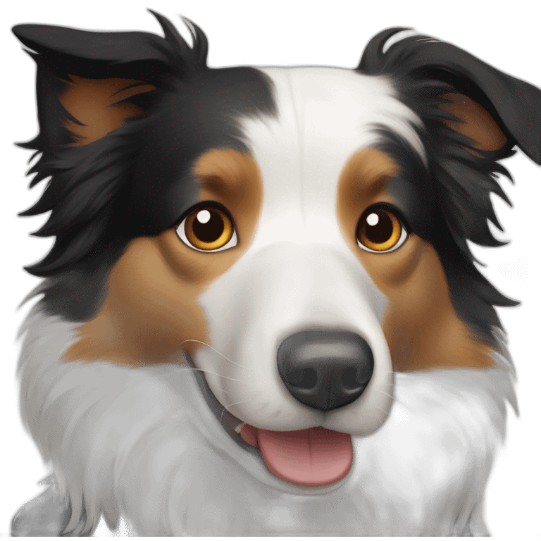 Border collie with a Little Yorkshire emoji