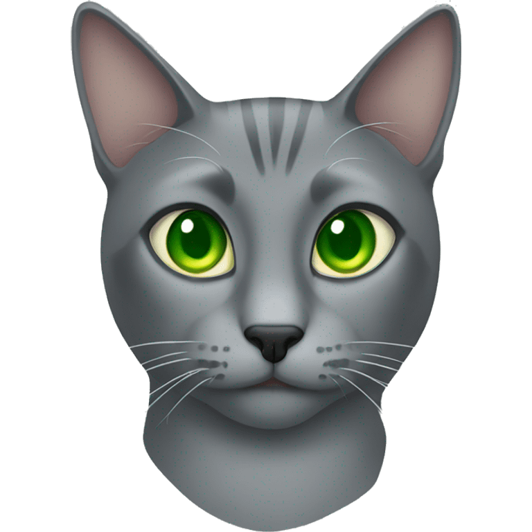 Grey cat Green eyes emoji