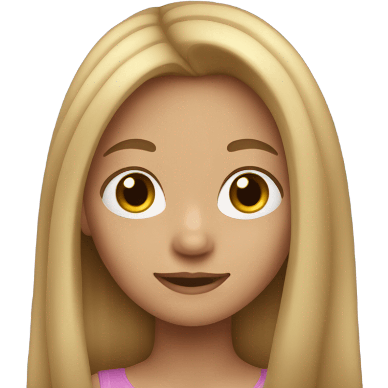 Girl with longish dark blonde hair emoji