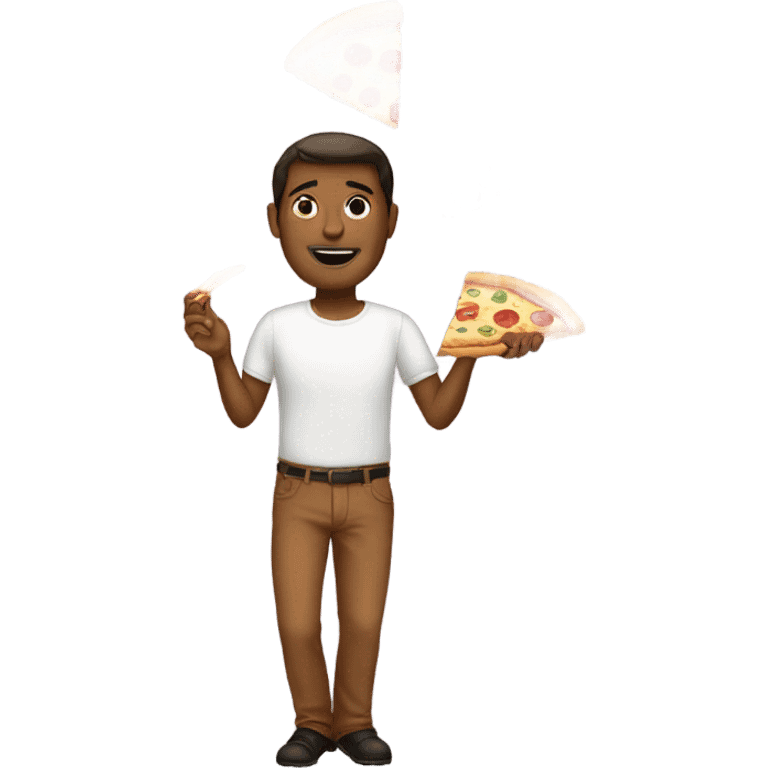 Man with pizza emoji