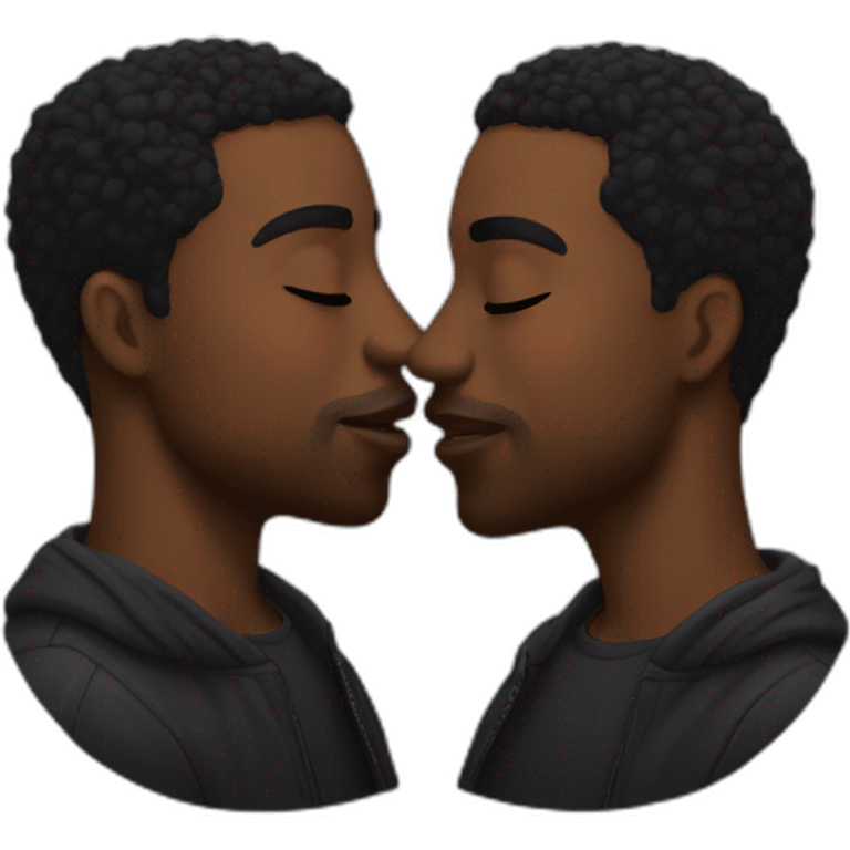 Gay black dudes kissing emoji