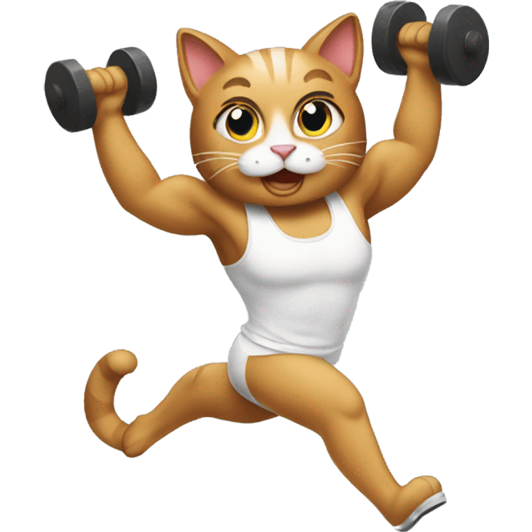 cat working out emoji