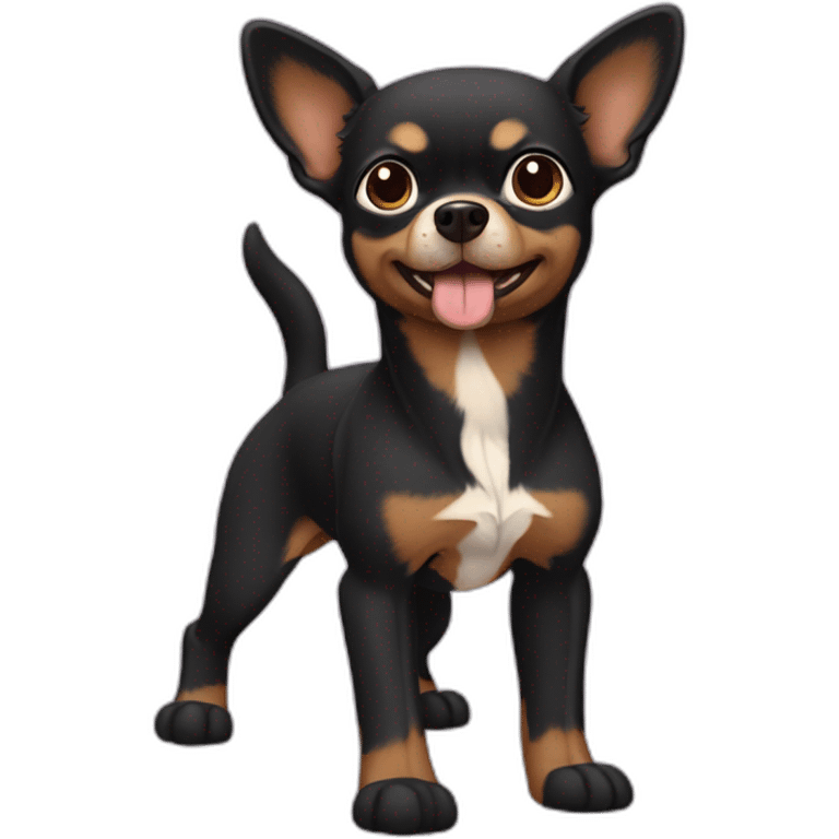 "dog-black-furrybody-barelegs-chihuahuaears-hairyears emoji