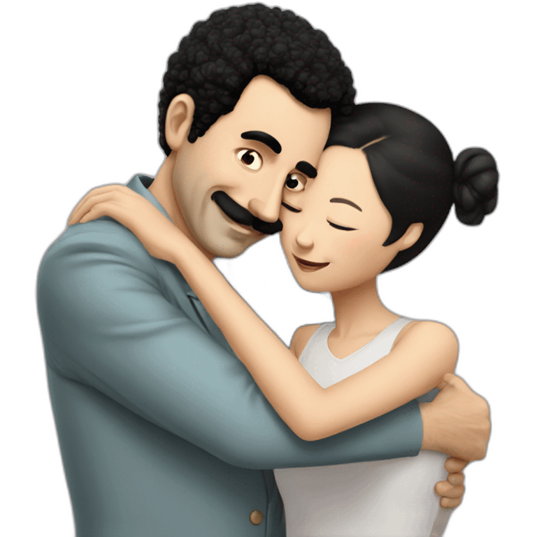 borat hugs chinese girl emoji