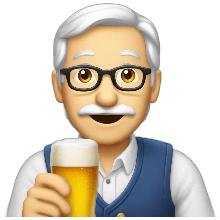 Père Noël qui offre un verre de bière emoji