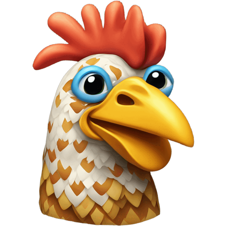 Chicken wearing a mask  emoji