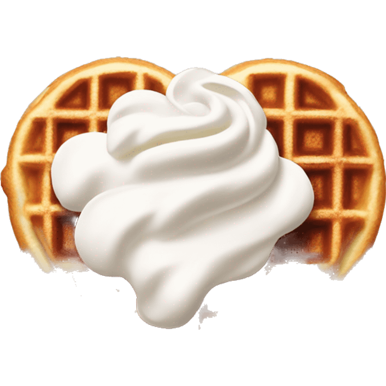 heart-shaped waffle topped with whipped cream  emoji