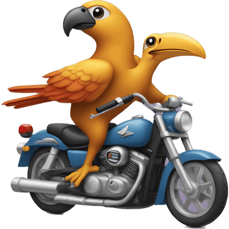 Bird riding a motorcycle  emoji