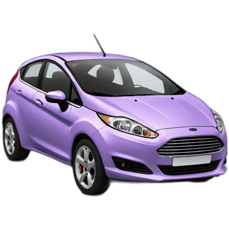 Lilac cartoon car ford fiesta emoji