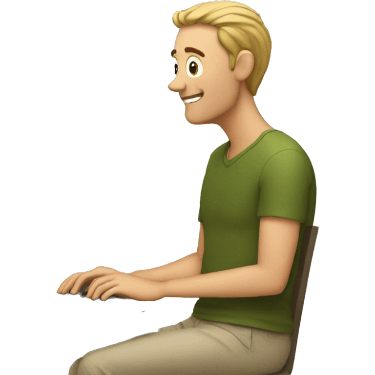 man watching the news on his computer emoji