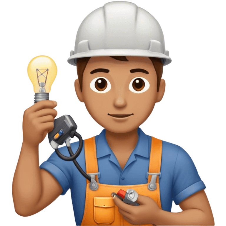 electrician fixing light emoji