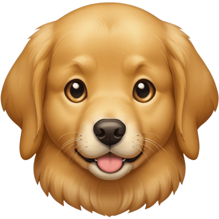 ￼ golden retriever, dog being greedy for food emoji