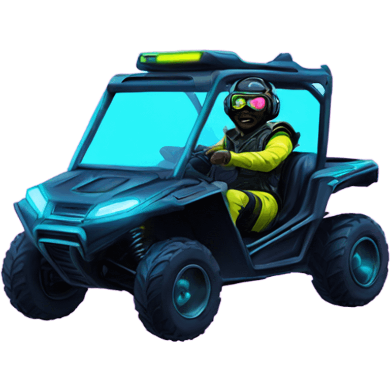 cyber punk UTV neon with driver emoji