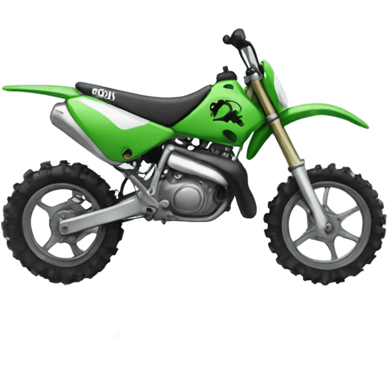 Green dirt bike 110 with shark driving  emoji