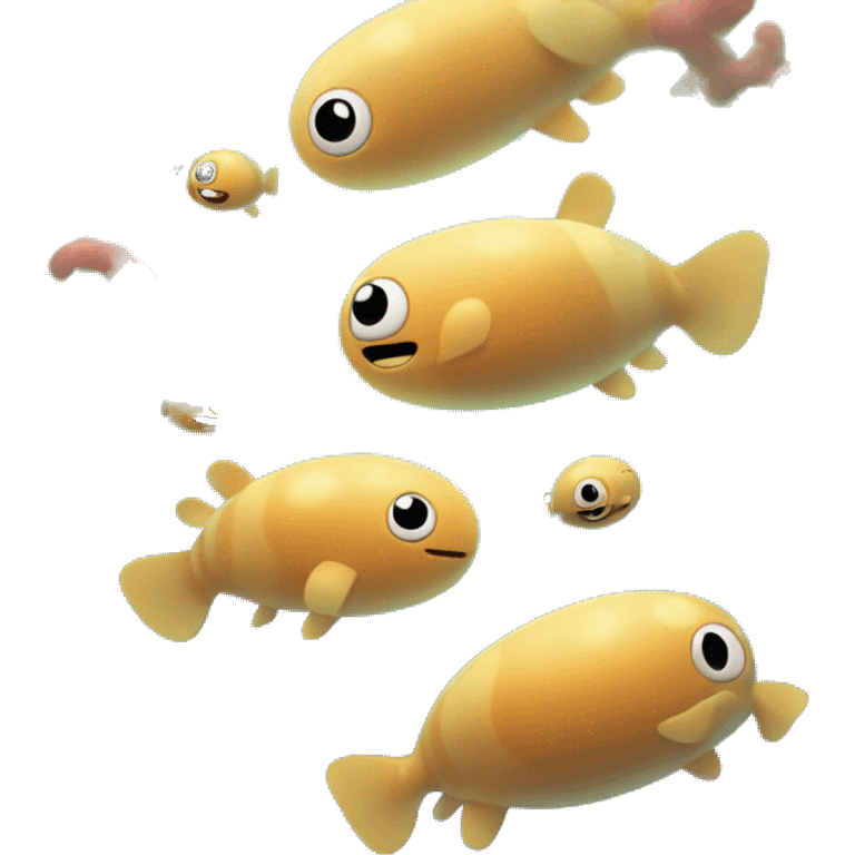 a microorganism swims leisurely, freely moving through a bright and dreamy underwater world. emoji