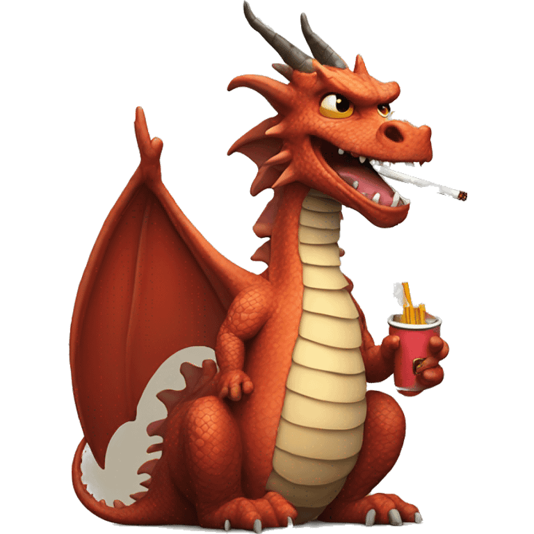 dragon smoking cigarettes  emoji