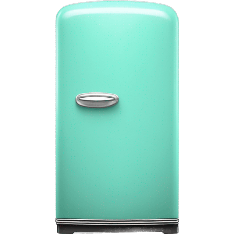 Realistic isolated tiffany blue vintage retro fridge emoji