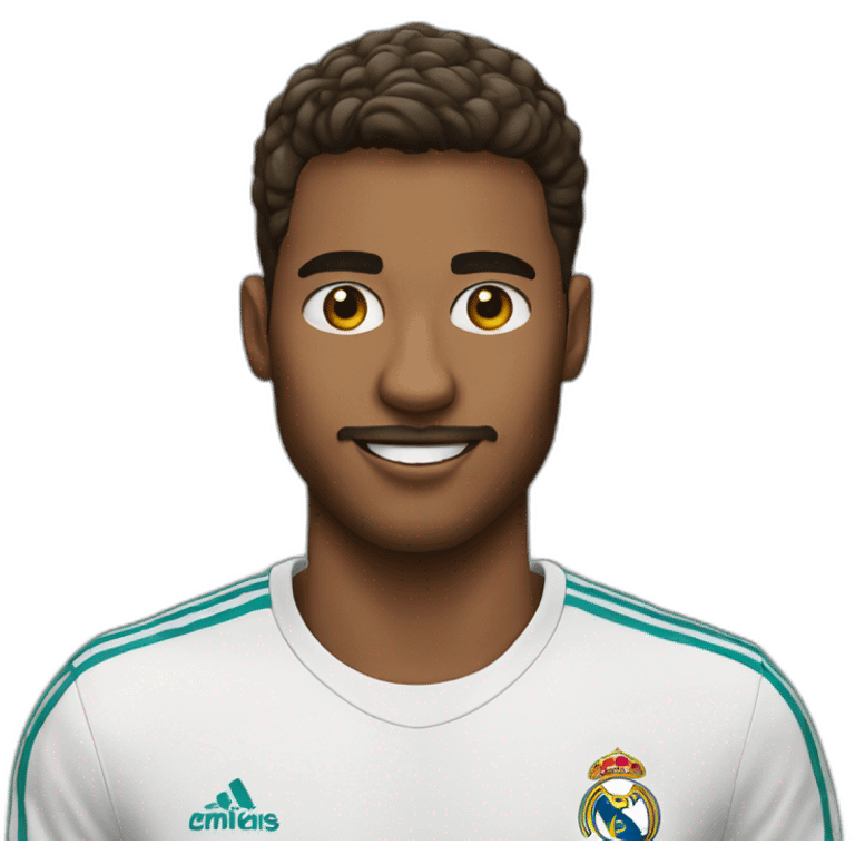 A man wearing a Real Madrid shirt 20 ans emoji