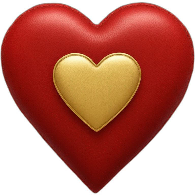 Red leather heart with gold border emoji