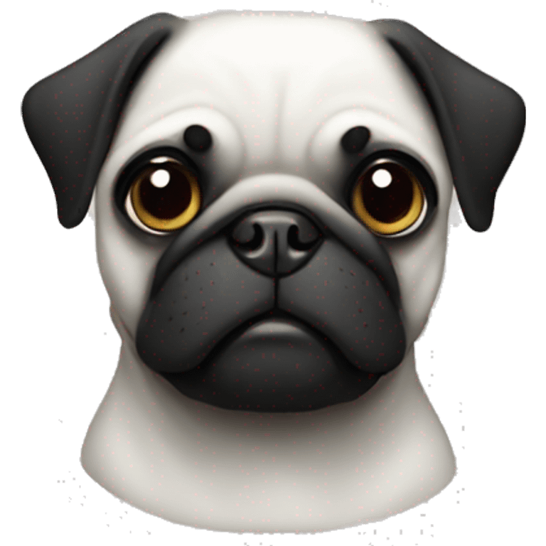 black pug with white face emoji