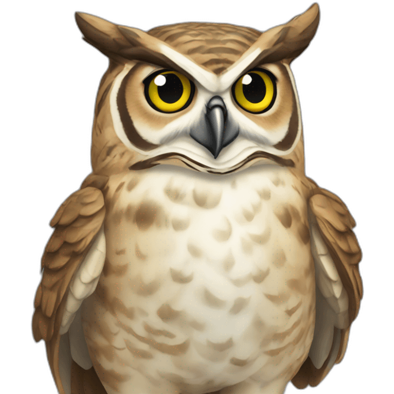 Full Body Great Horned Owl emoji