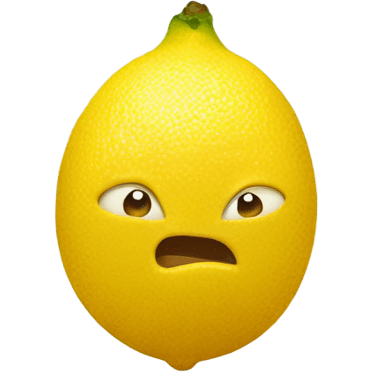 Lemon with a lip bite emoji