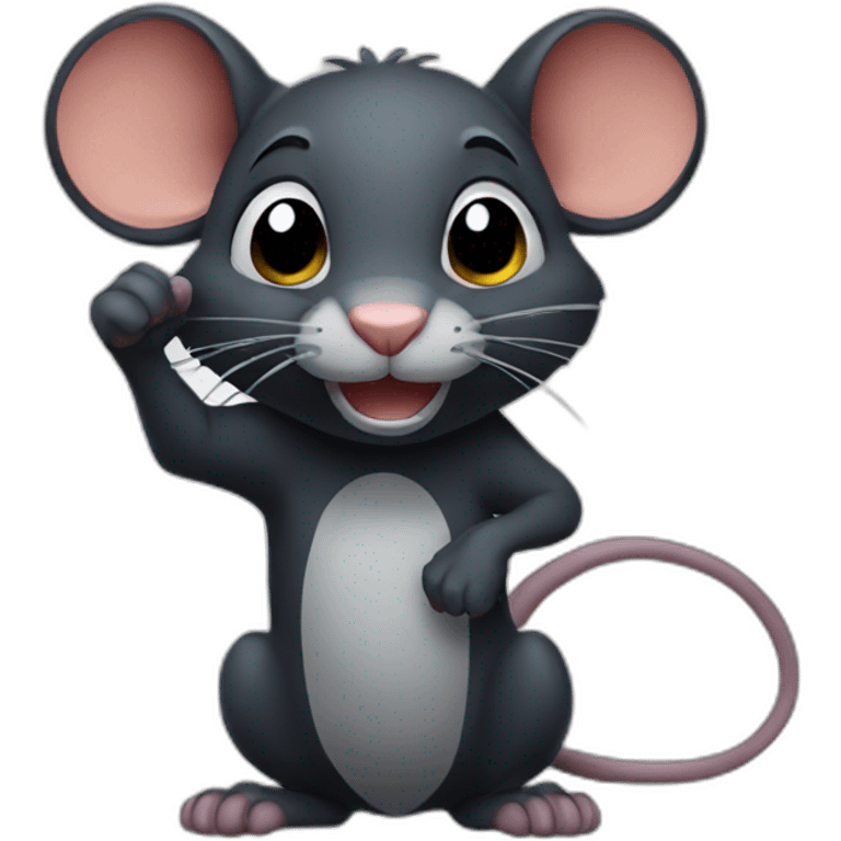 dark rat with fist up emoji