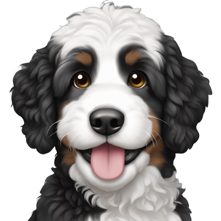 Black and white bernedoodle  emoji