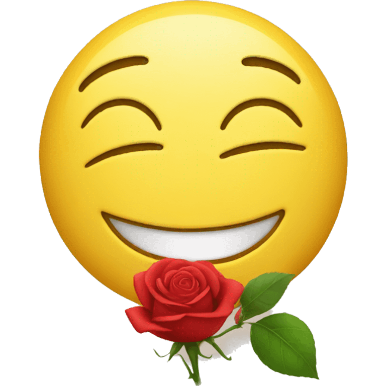 yellow face smiling with a rose emoji