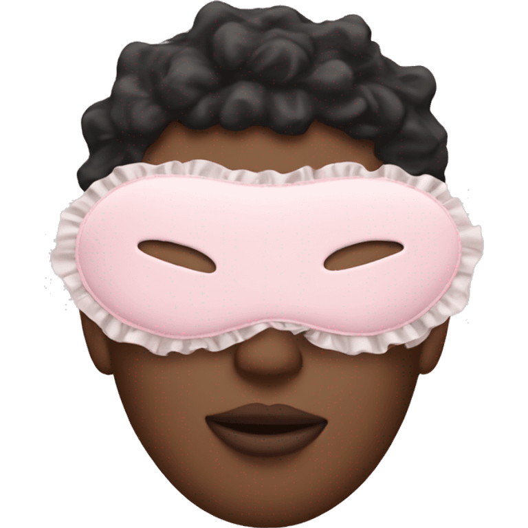 light pink sleep mask with ruffles emoji