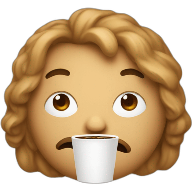 Thinking coffe emoji