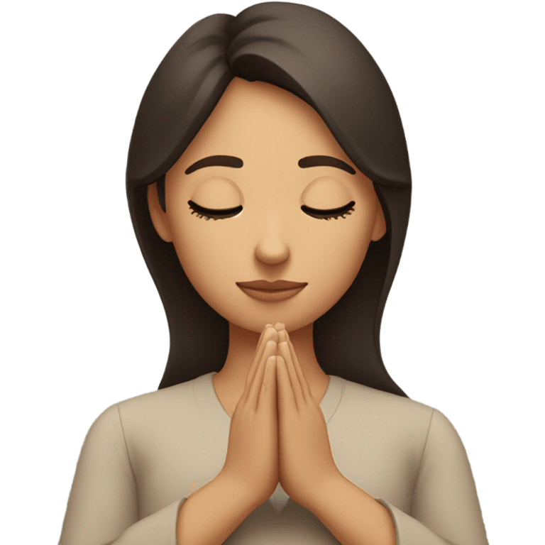 Brunette woman praying emoji