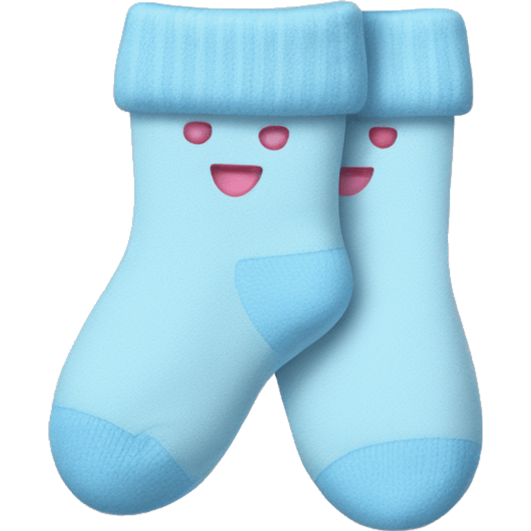 Baby blue pink socks emoji