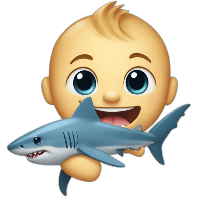 Shark with a baby emoji