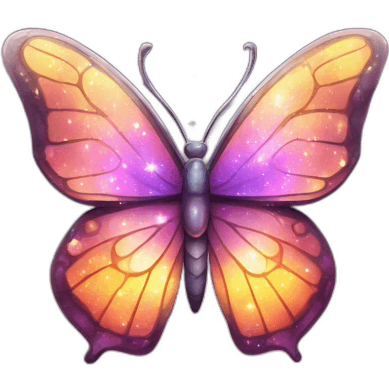 Shiny Glossy Glittery Sparkly Nebula Galaxy Crystal Butterfly emoji