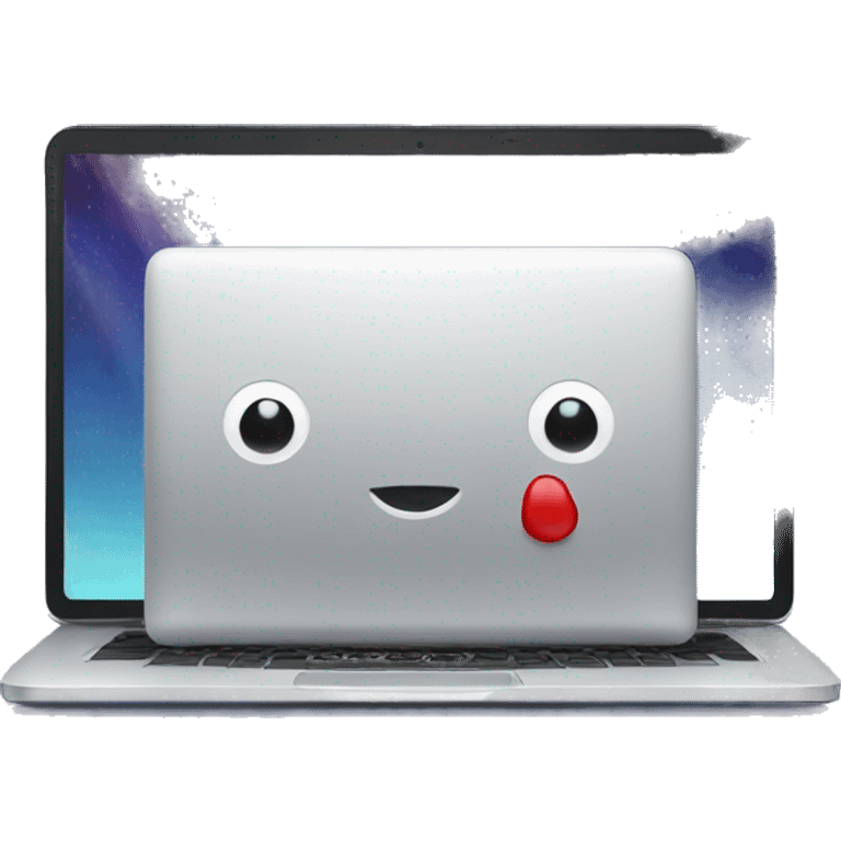 laptop with stock market  emoji