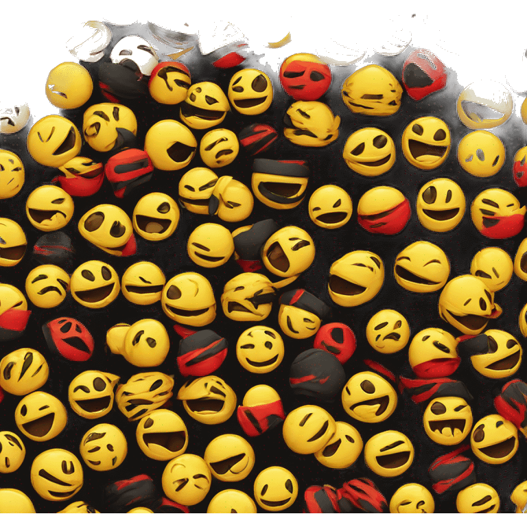 emoji like a ninja- colors black, red, yellow like german flag emoji