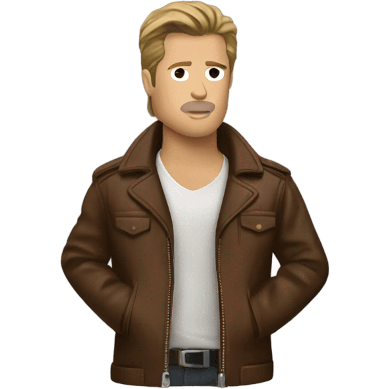 Brad Pitt in a brown leather jacket from fight club emoji