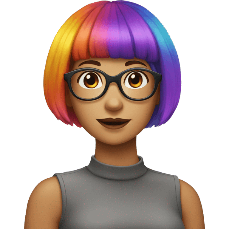 Velma Dinkley with rainbow hair emoji