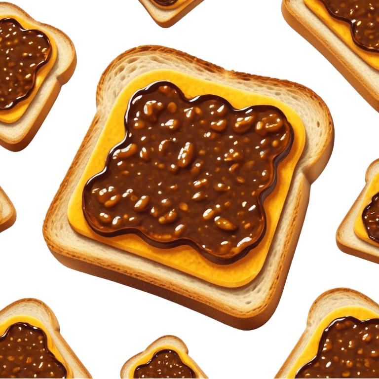 Cinematic Realistic Vegemite on Toast Dish Emoji, depicted with a generous spread of savory Vegemite on perfectly toasted bread, rendered with vibrant textures and warm lighting that captures its uniquely Australian flavor. emoji