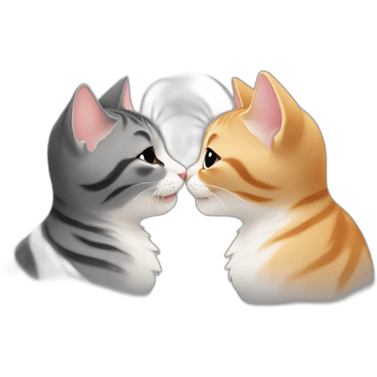 2 cute cat kiss emoji