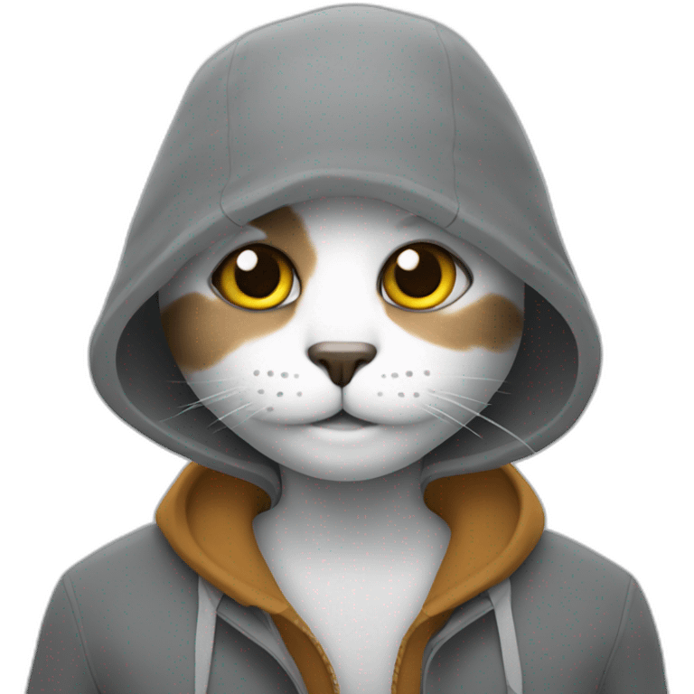 Chat gris et aveugle emoji