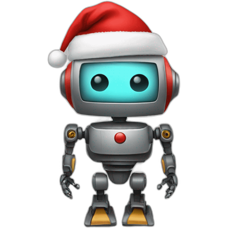 Robot with a Santa hat emoji