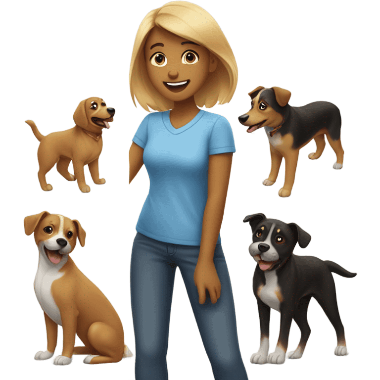 Girl and dogs  emoji