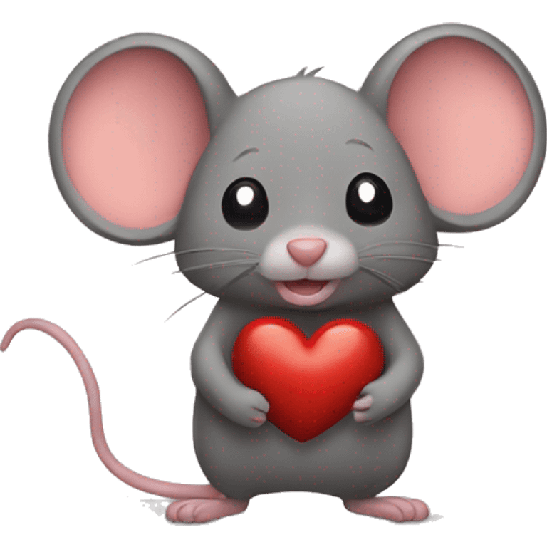 Mouse with bear and heart emoji