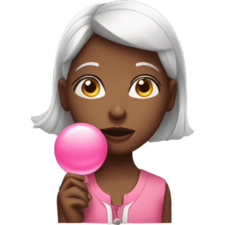 girl with bubblegum emoji